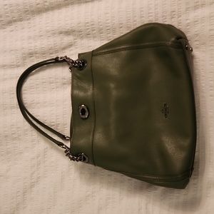 Olive green Coach shoulder bag